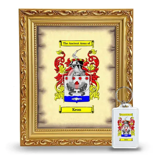 Keon Framed Coat of Arms and Keychain - Gold