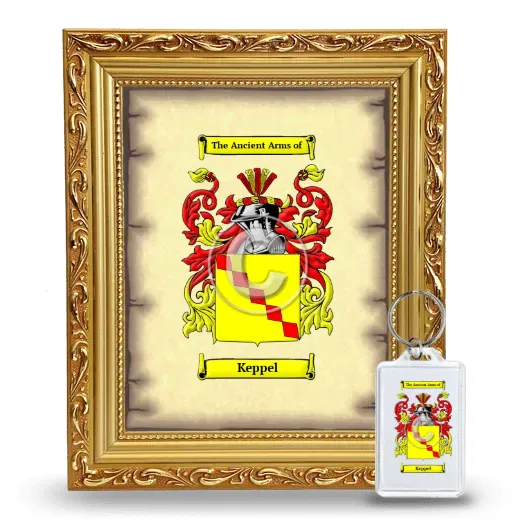 Keppel Framed Coat of Arms and Keychain - Gold
