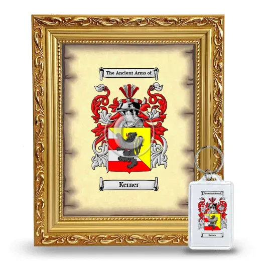 Kerner Framed Coat of Arms and Keychain - Gold