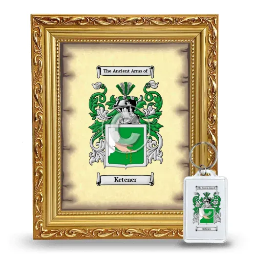 Ketener Framed Coat of Arms and Keychain - Gold