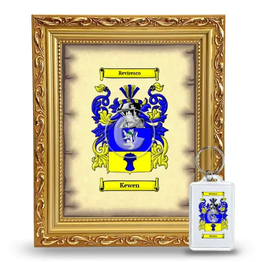 Kewen Framed Coat of Arms and Keychain - Gold