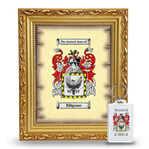 Kiligroue Framed Coat of Arms and Keychain - Gold