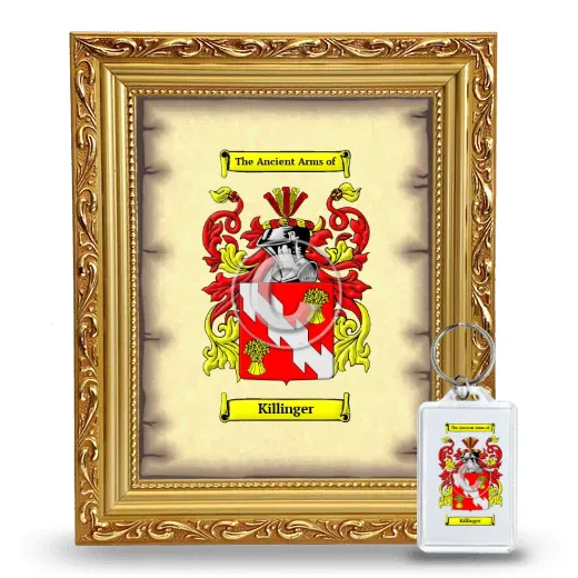 Killinger Framed Coat of Arms and Keychain - Gold