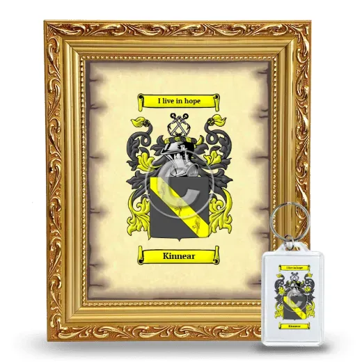 Kinnear Framed Coat of Arms and Keychain - Gold