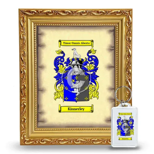 Kinnerley Framed Coat of Arms and Keychain - Gold
