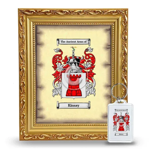 Kinsay Framed Coat of Arms and Keychain - Gold