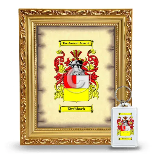 Kirchbach Framed Coat of Arms and Keychain - Gold