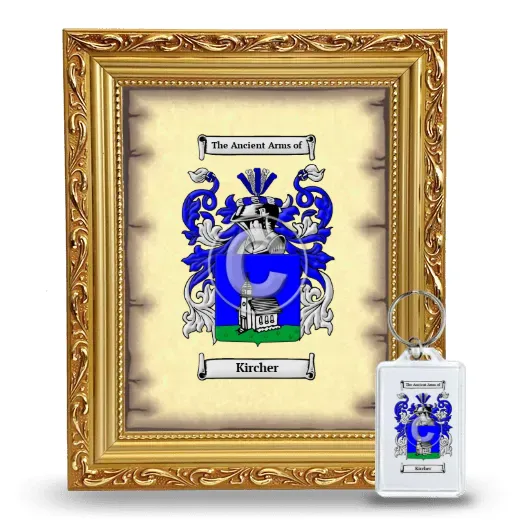 Kircher Framed Coat of Arms and Keychain - Gold