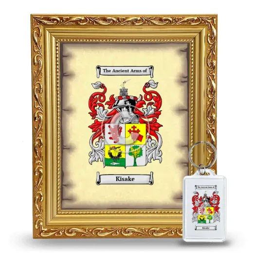 Kisake Framed Coat of Arms and Keychain - Gold