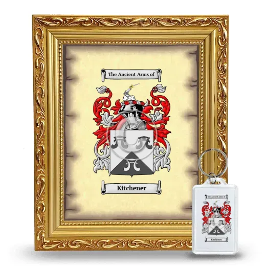 Kitchener Framed Coat of Arms and Keychain - Gold