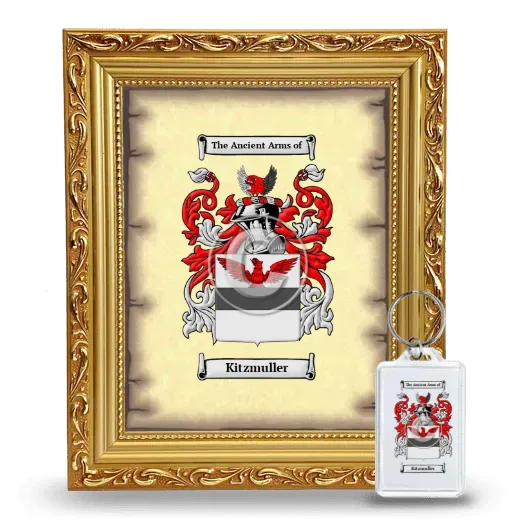 Kitzmuller Framed Coat of Arms and Keychain - Gold