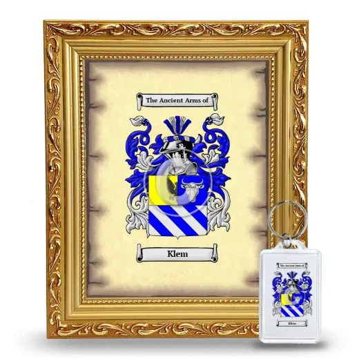 Klem Framed Coat of Arms and Keychain - Gold