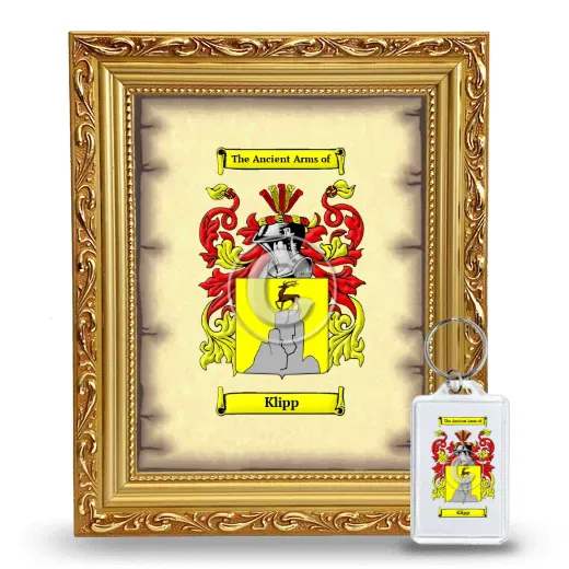 Klipp Framed Coat of Arms and Keychain - Gold
