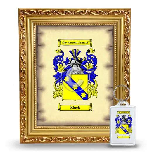 Kluck Framed Coat of Arms and Keychain - Gold