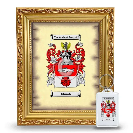 Klumb Framed Coat of Arms and Keychain - Gold