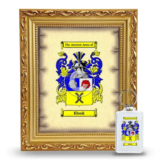 Klunk Framed Coat of Arms and Keychain - Gold