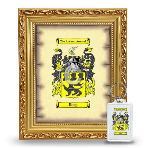 Knep Framed Coat of Arms and Keychain - Gold