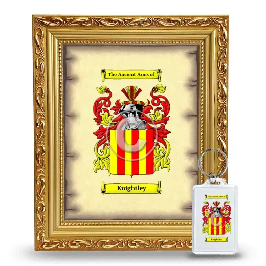 Knightley Framed Coat of Arms and Keychain - Gold