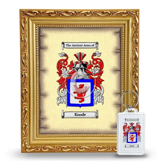 Knode Framed Coat of Arms and Keychain - Gold