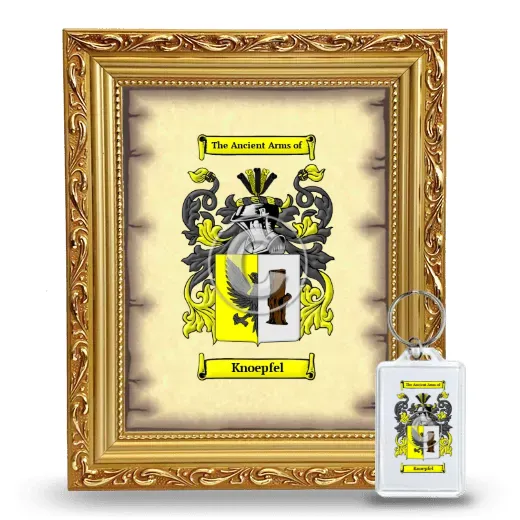 Knoepfel Framed Coat of Arms and Keychain - Gold