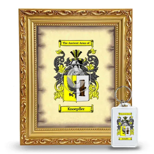Knoepfler Framed Coat of Arms and Keychain - Gold