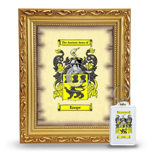 Knope Framed Coat of Arms and Keychain - Gold