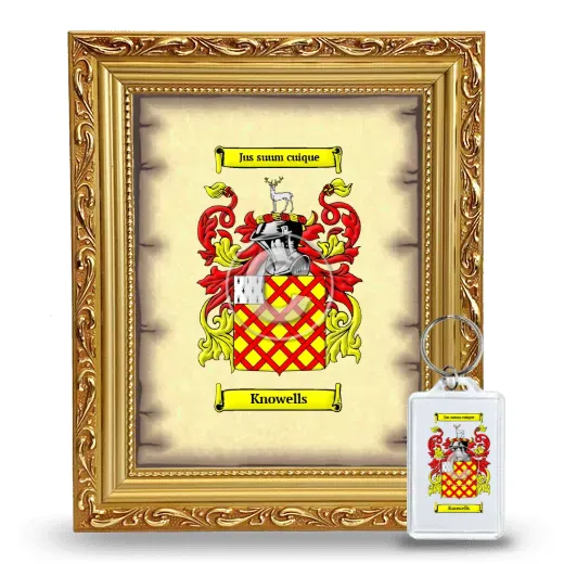 Knowells Framed Coat of Arms and Keychain - Gold