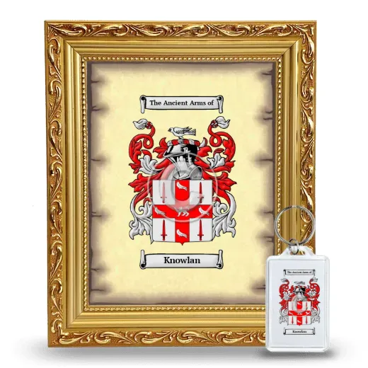 Knowlan Framed Coat of Arms and Keychain - Gold