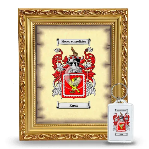 Knox Framed Coat of Arms and Keychain - Gold