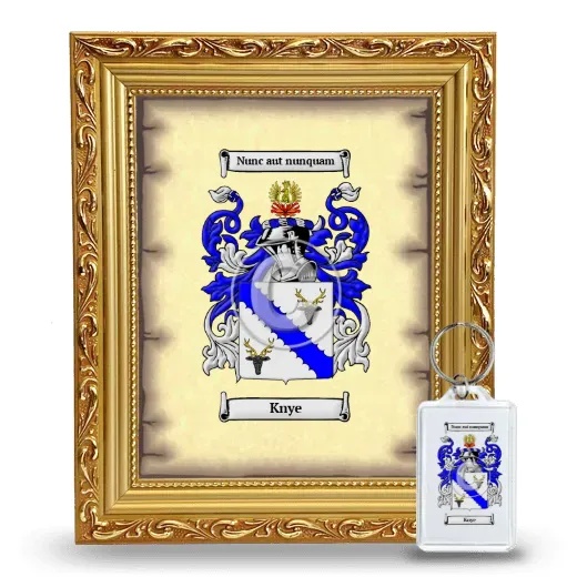 Knye Framed Coat of Arms and Keychain - Gold