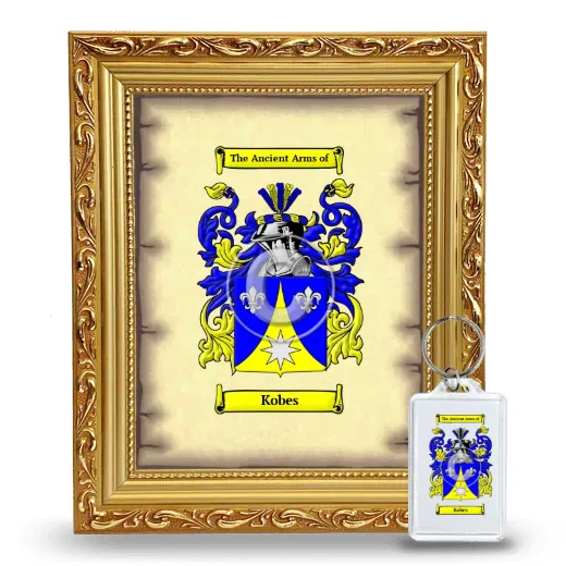 Kobes Framed Coat of Arms and Keychain - Gold
