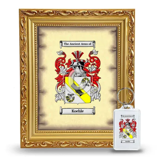 Koehle Framed Coat of Arms and Keychain - Gold