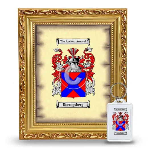 Koenigsberg Framed Coat of Arms and Keychain - Gold