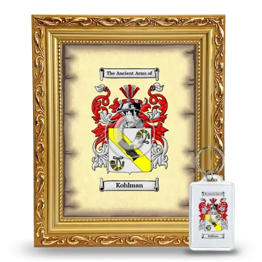 Kohlman Framed Coat of Arms and Keychain - Gold
