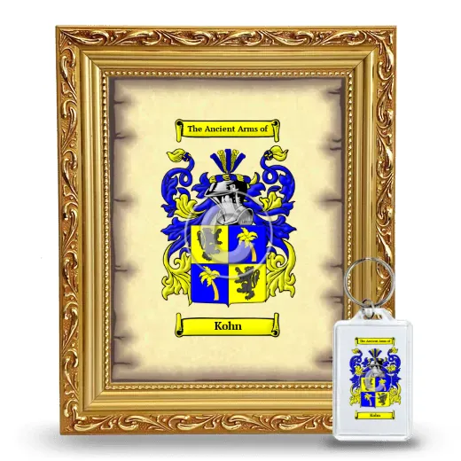 Kohn Framed Coat of Arms and Keychain - Gold