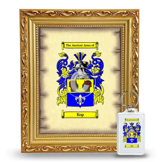 Kop Framed Coat of Arms and Keychain - Gold