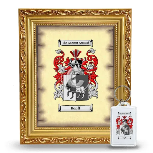 Kopff Framed Coat of Arms and Keychain - Gold
