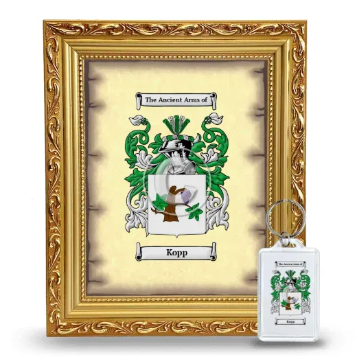 Kopp Framed Coat of Arms and Keychain - Gold