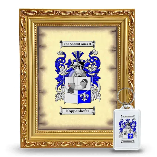 Koppenhofer Framed Coat of Arms and Keychain - Gold