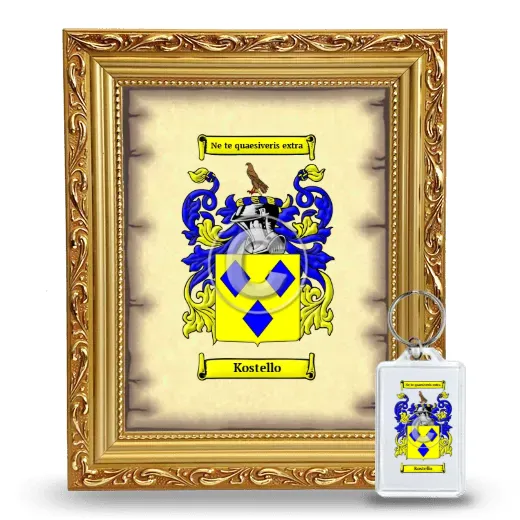 Kostello Framed Coat of Arms and Keychain - Gold