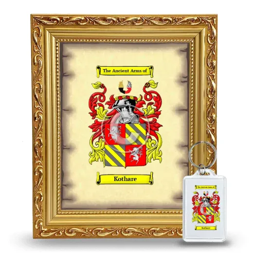 Kothare Framed Coat of Arms and Keychain - Gold