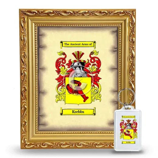 Krebbs Framed Coat of Arms and Keychain - Gold