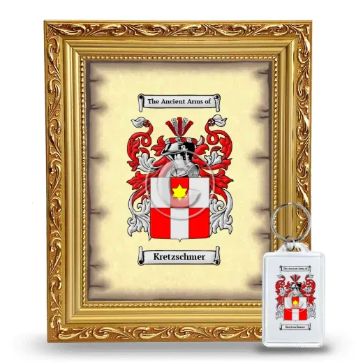 Kretzschmer Framed Coat of Arms and Keychain - Gold