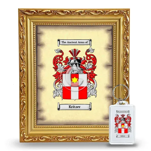 Kritzer Framed Coat of Arms and Keychain - Gold