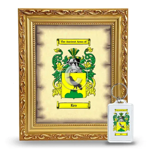 Kro Framed Coat of Arms and Keychain - Gold