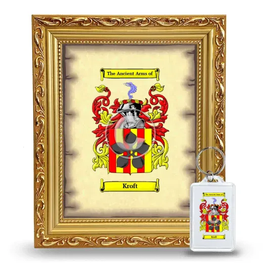 Kroft Framed Coat of Arms and Keychain - Gold