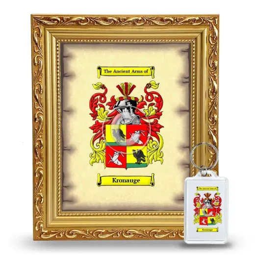 Kronauge Framed Coat of Arms and Keychain - Gold