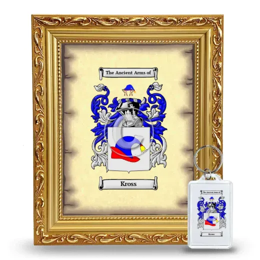 Kross Framed Coat of Arms and Keychain - Gold