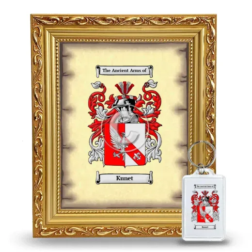 Kunet Framed Coat of Arms and Keychain - Gold