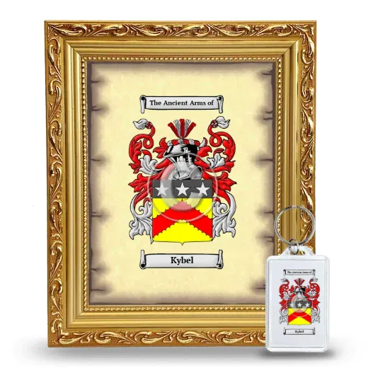 Kybel Framed Coat of Arms and Keychain - Gold